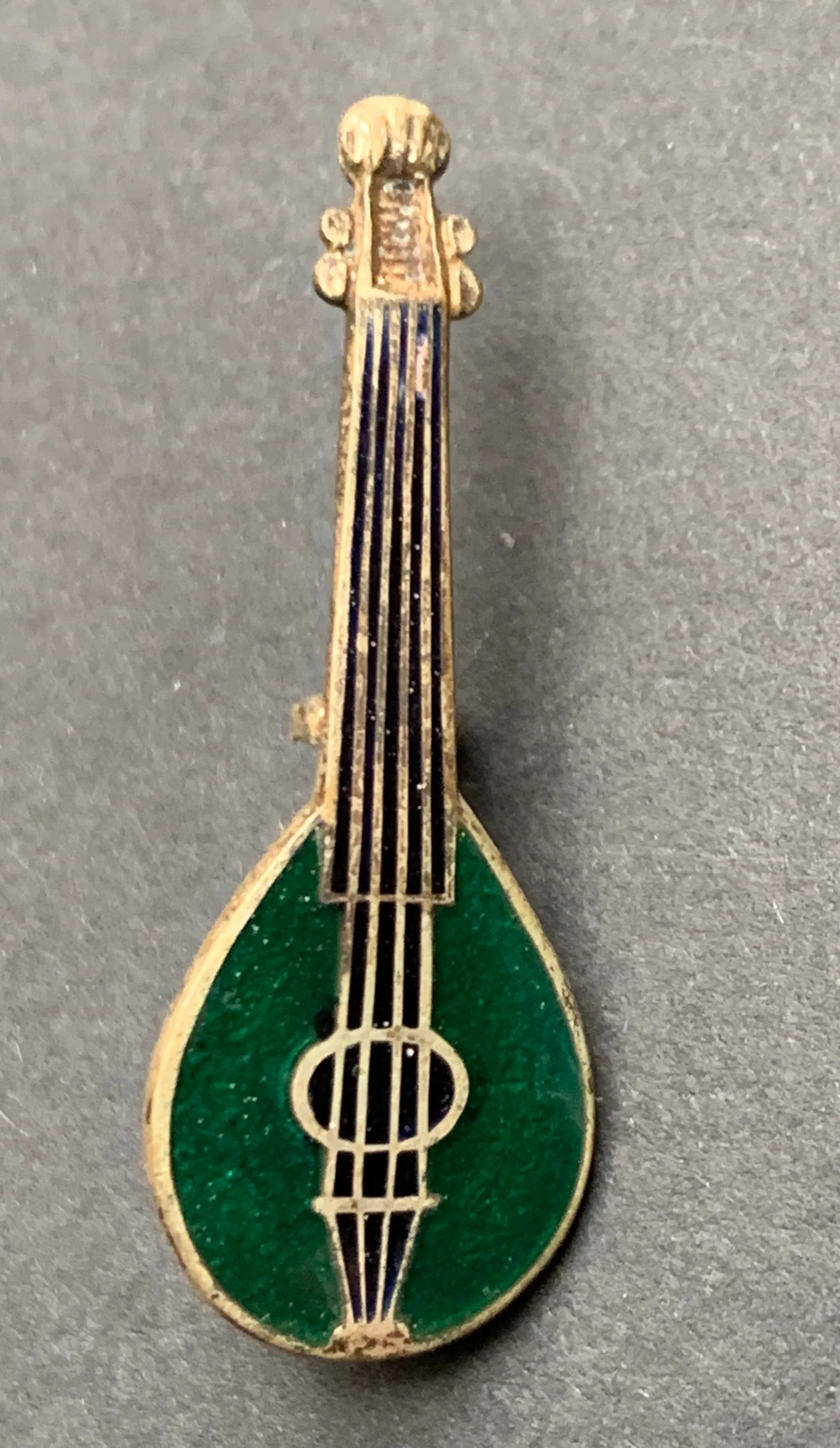 1930s Enamel Banjo/ Mandolin Brooch