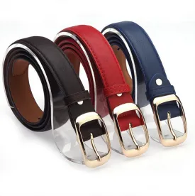 2017 Women Fashion Belts Cinturones Mujer  Ladies Faux Leather Metal Buckle Straps Girls Fashion Accessories