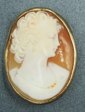 9ct Yellow Gold Shell Cameo Brooch