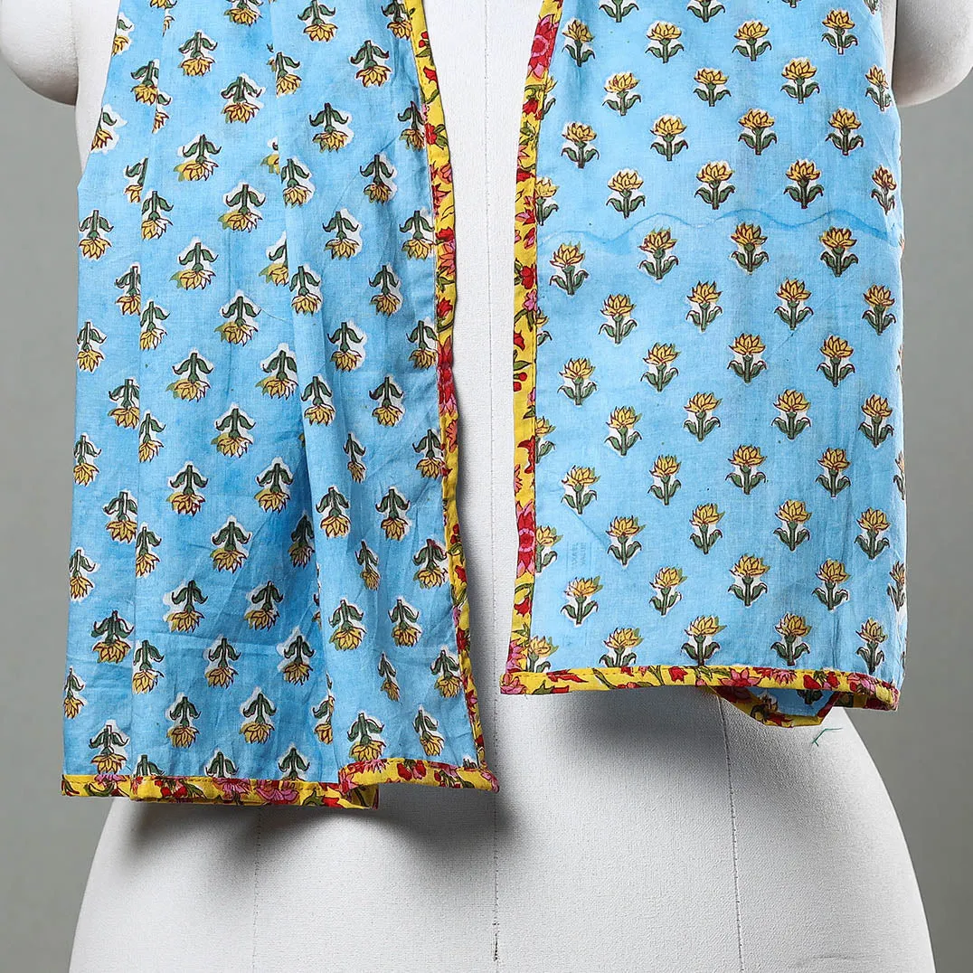 Blue - Sanganeri Block Printed Cotton Stole