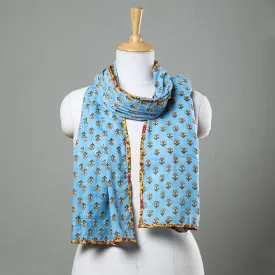 Blue - Sanganeri Block Printed Cotton Stole