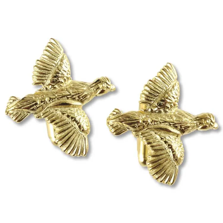 Brass Quail Cufflinks