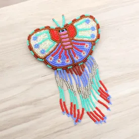 Butterfly Beaded Barrettes with Fringes (25)