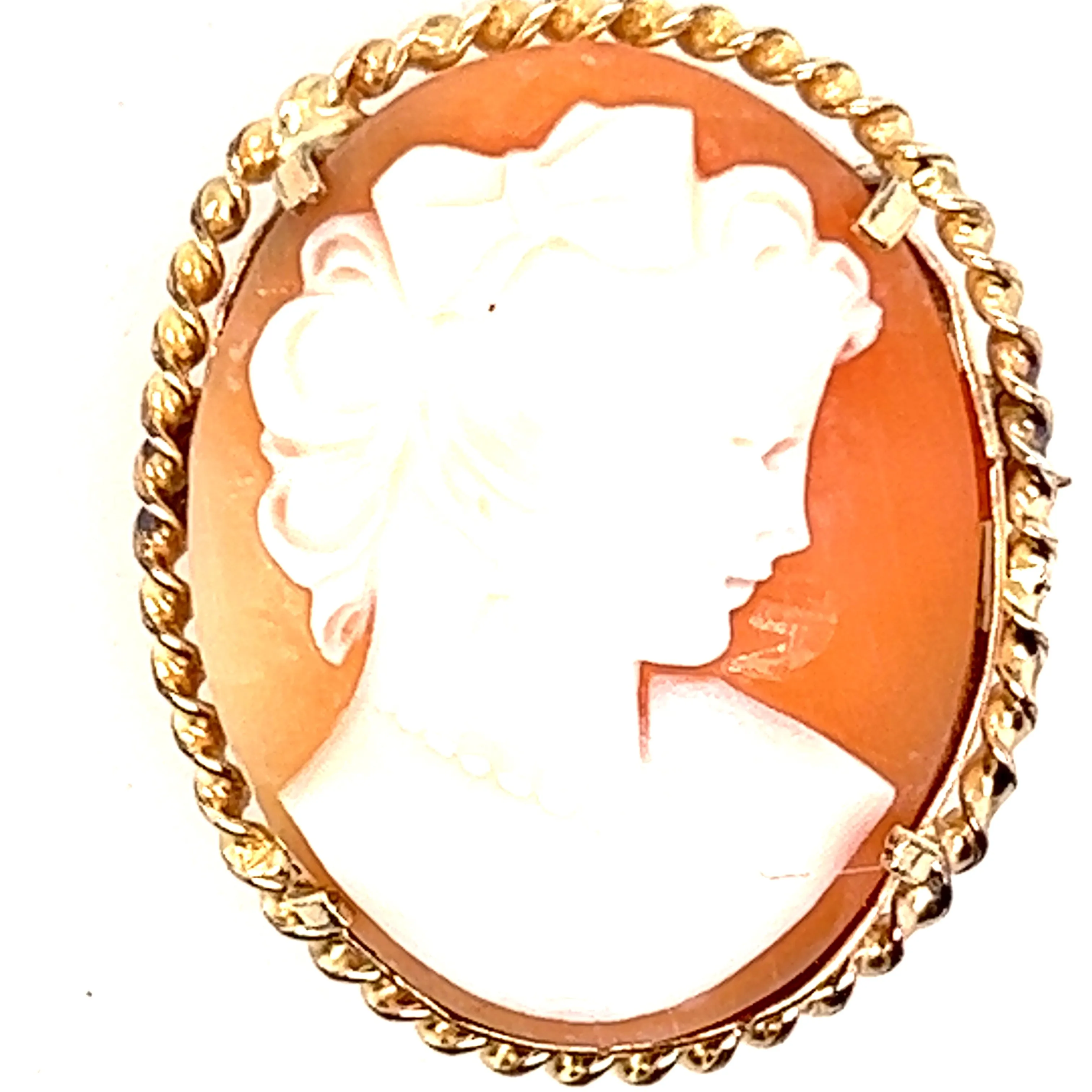 Cameo Portrait Brooch with Gold Plated Surround