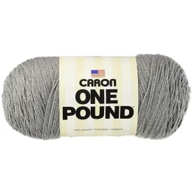 Caron One Pound Yarn - Medium Gray Mix