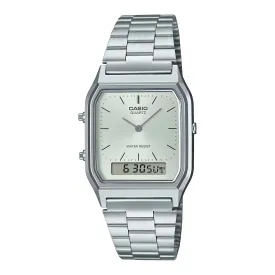 Casio Watch Vintage Retro Dual Time Steel AQ-230A-7AMQY