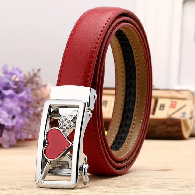 CETIRI 24 Style Fashion Leaf Automatic Buckle Belt Women High Quality Leather Belts Female Strap Waist Plus Size 90-120cm Belts