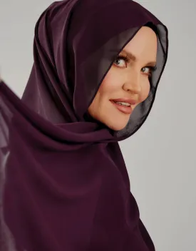 Chiffon Shawl - Shades of Dark Purple