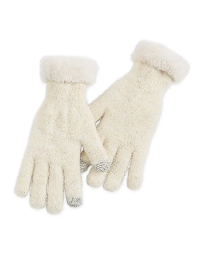 Cozy Texting Gloves - Cream