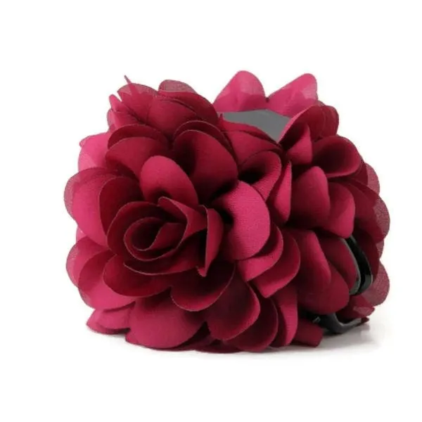 Dahlia Narrow Petal Fabric Flower Hair Jaw Claw Clip Women Hair Accessories