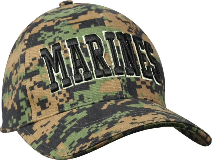 Digital Woodland Camouflage MARINES Military Low Profile Adjustable Baseball Cap