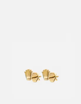 Empire Stud Earrings, Gold Vermeil