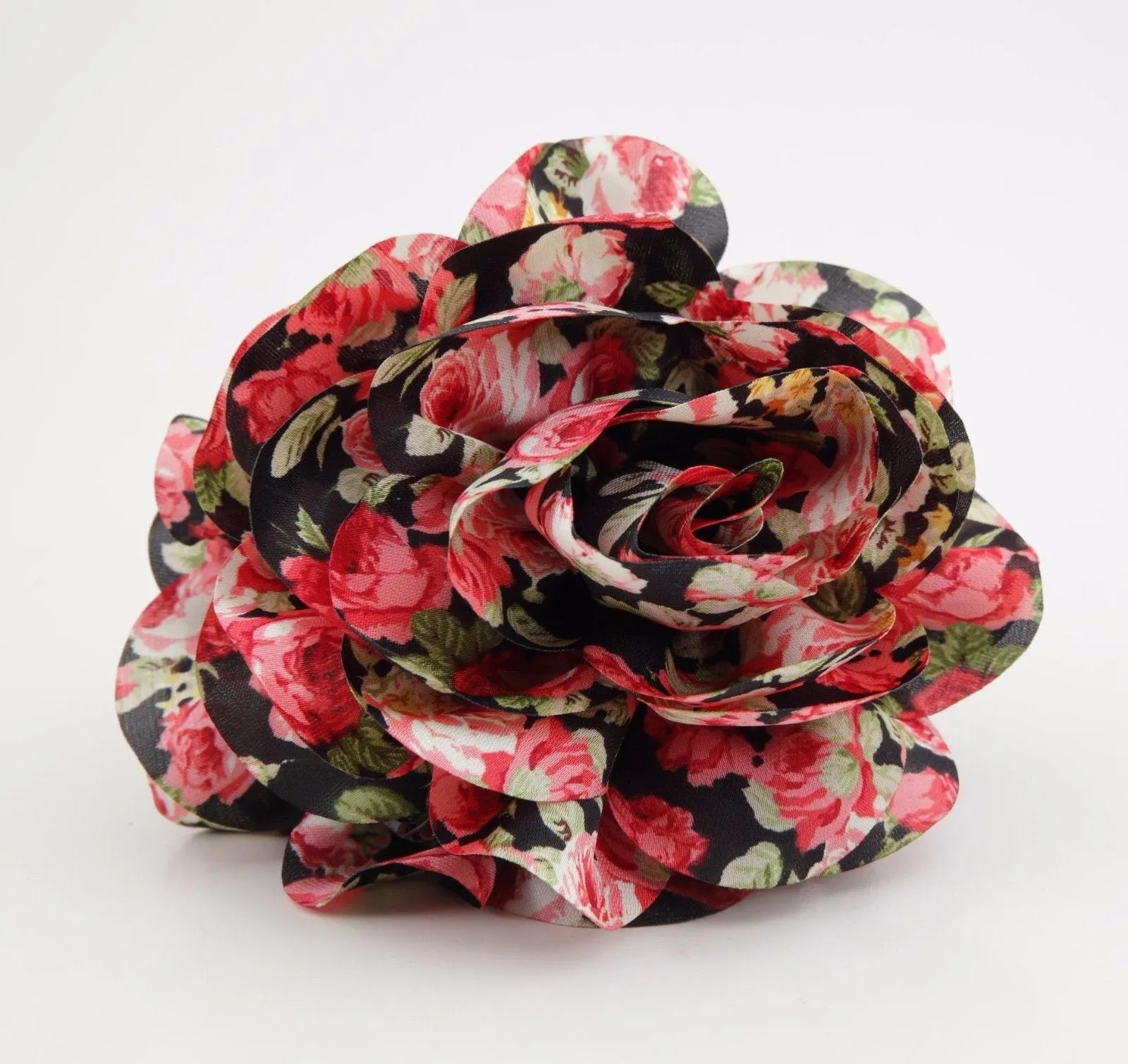 Floral  Print Petal Flower Decorated Hair Claw Clip Women Hair Accessory