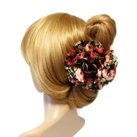 Floral  Print Petal Flower Decorated Hair Claw Clip Women Hair Accessory