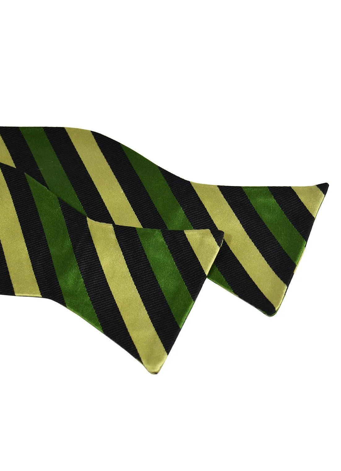 Green and Black Striped Silk Bow Tie