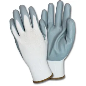 Grey/White Coated Knit Gloves (12/pr)