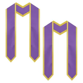 Honors Graduation Stoles for 2023 Graduates, Purple and Gold Sash (72 In, 2 Pack)