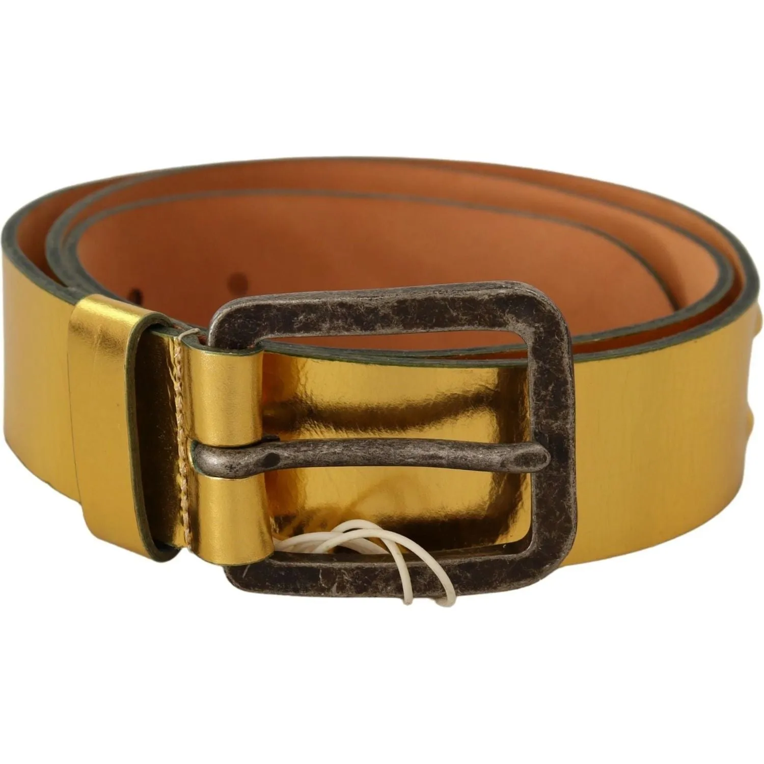 John Galliano Elegant Gold Genuine Leather Men's Belt