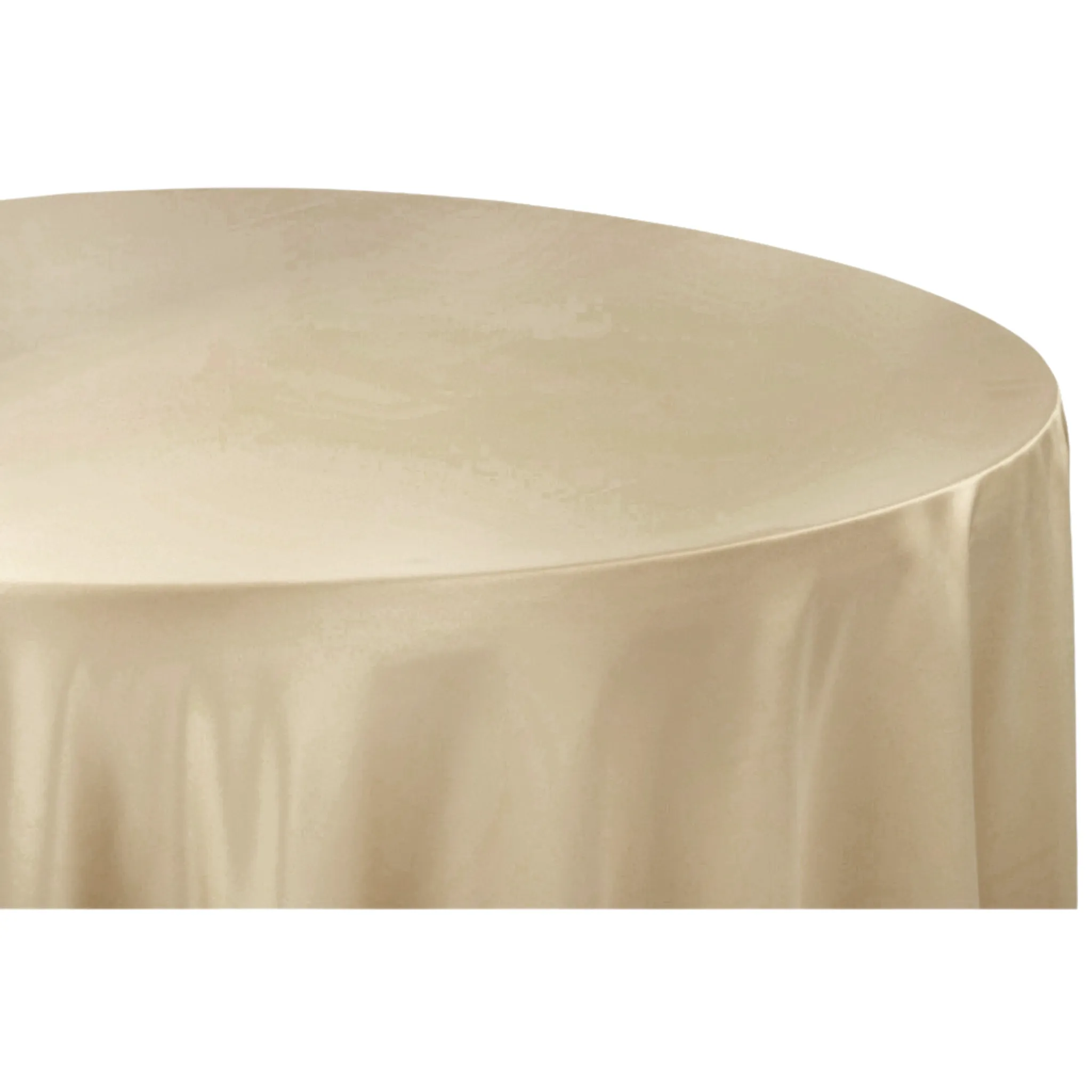 Lamour Satin 132" Round Tablecloth - Champagne