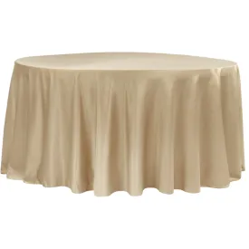 Lamour Satin 132" Round Tablecloth - Champagne