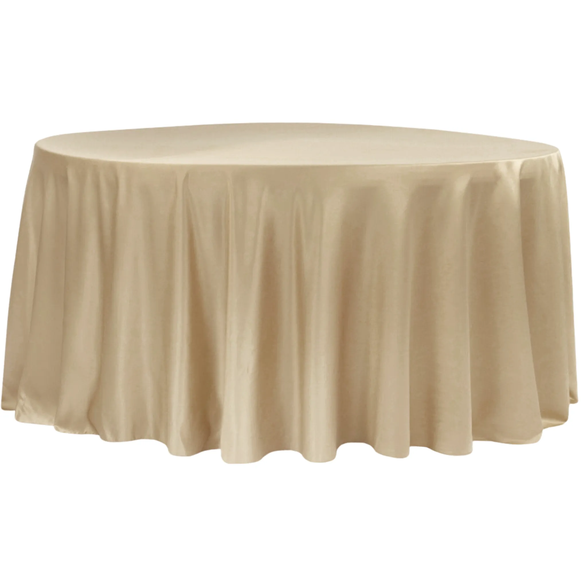 Lamour Satin 132" Round Tablecloth - Champagne