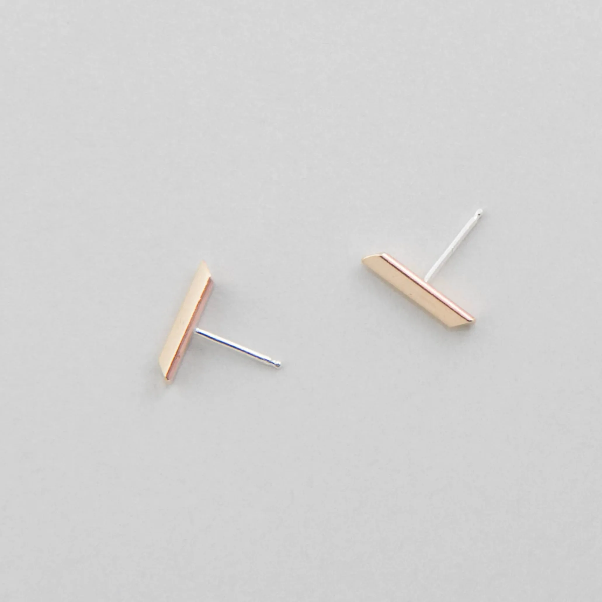 Line Stud Earrings – Brass or Silver