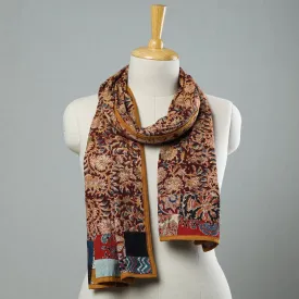 Maroon - Kalamkari Block Printed Cotton Patchwork Stole 14