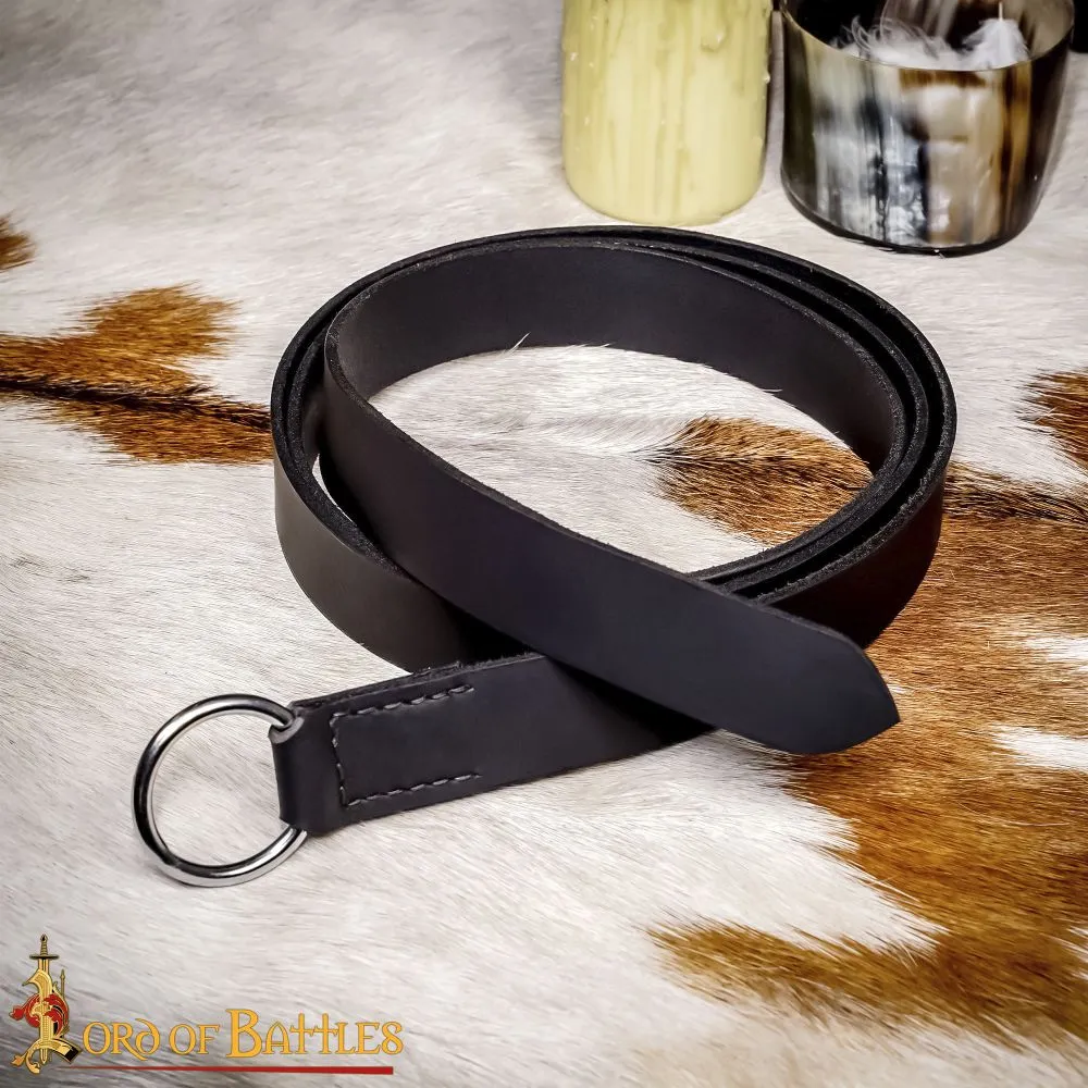 Medieval / Renaissance SCA Ring Belt in Black - 134cm Length