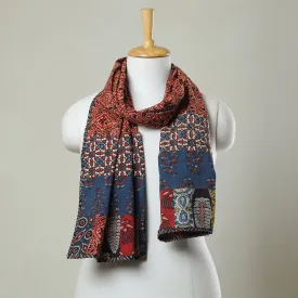 Multicolor - Ajrakh Block Printed Patchwork Cotton Stole 08