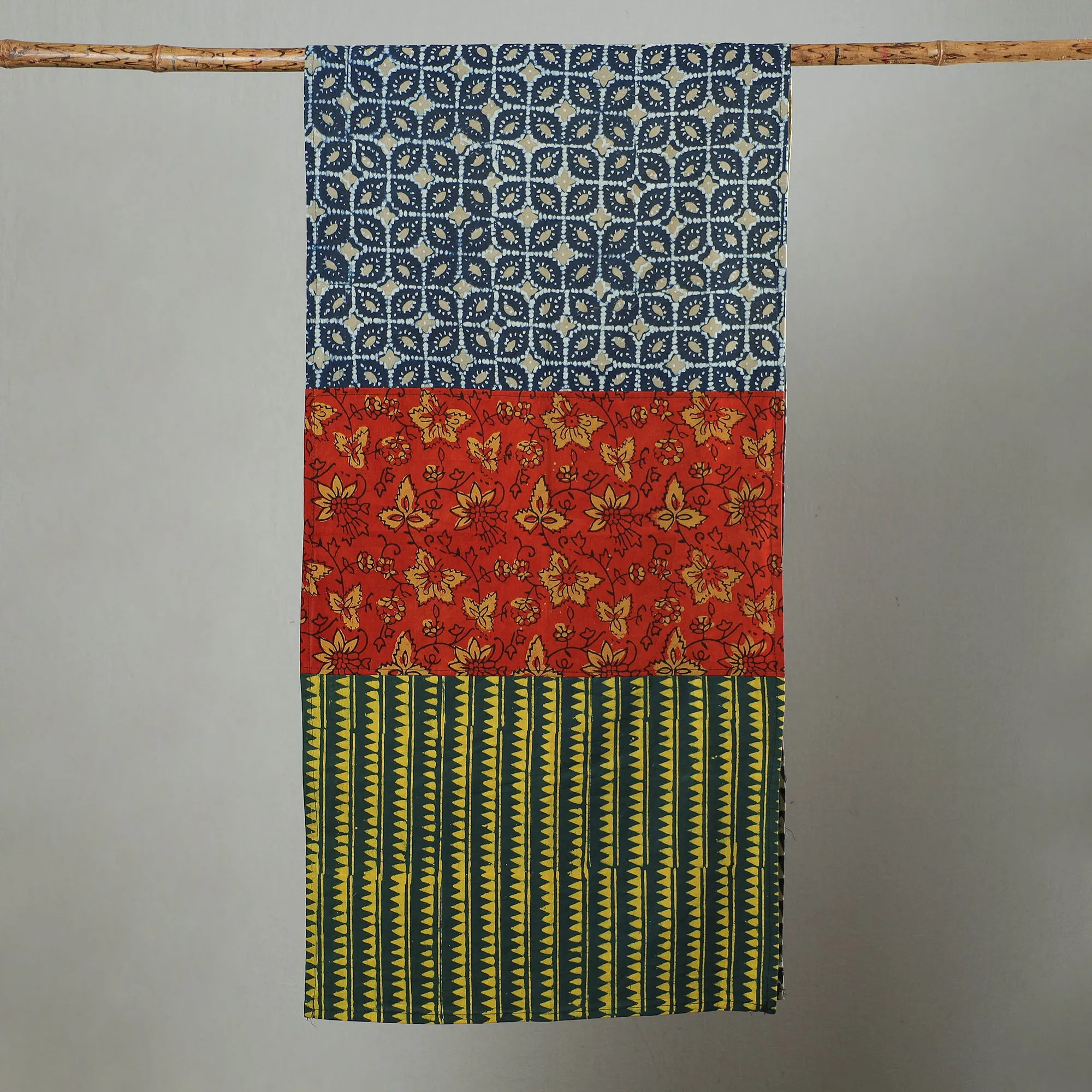 Multicolor - Patchwork Block Printed Cotton Stole 51