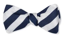 Navy/White Bar Stripes Bow Tie - B663