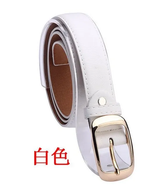 New 2017 Fashion Women Belt Brand Designer Hot Ladies Faux Leather Metal Buckle Straps Girls Fashion Accessories