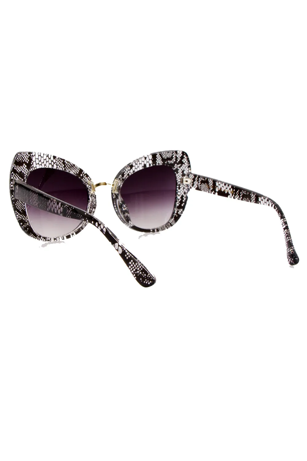 Oversized Snake Skin Cat Eye Sunglasses