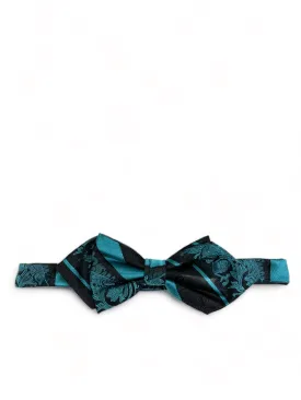 Pacific Blue and Black Silk Bow Tie by Paul Malone