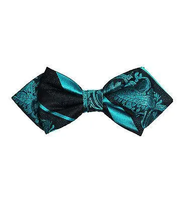 Pacific Blue and Black Silk Bow Tie by Paul Malone