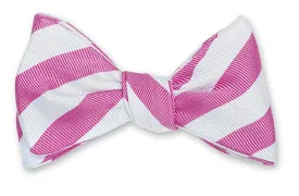 Pink/ White Bar Stripes Bow Tie - B1090