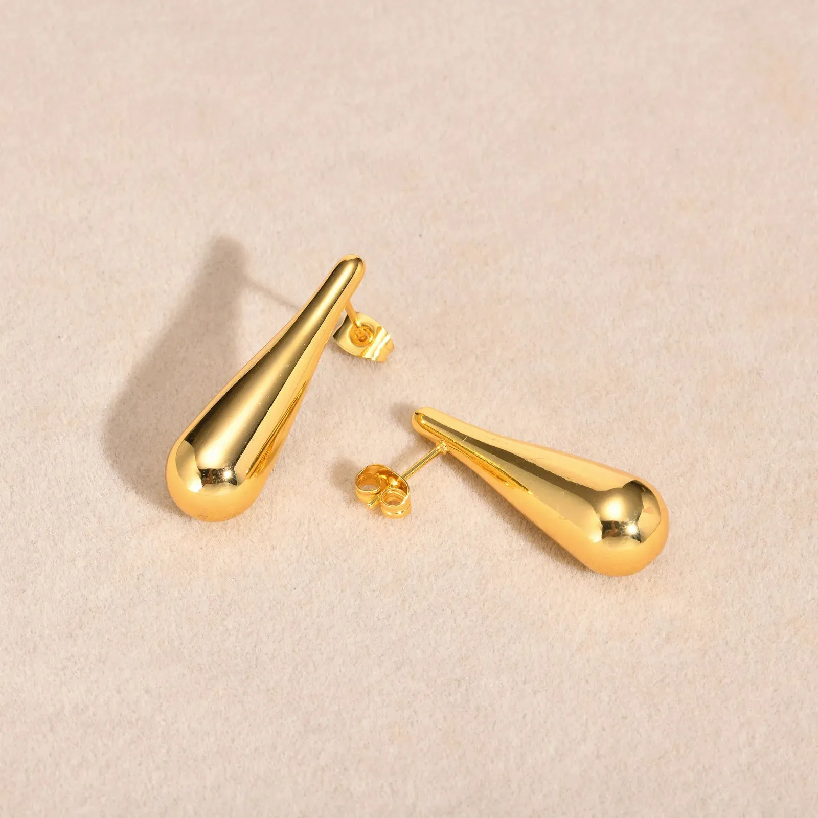 Pre Order:  Waterdrop Minimalist Gold Plated Stud Earrings