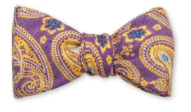 Purple & Peach Gordon Paisley Bow Tie - B5250