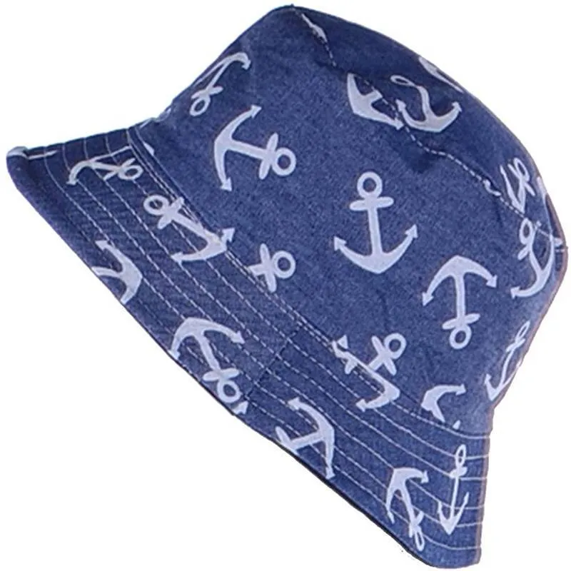 Reversible Printed Bucket hat JH615 navy