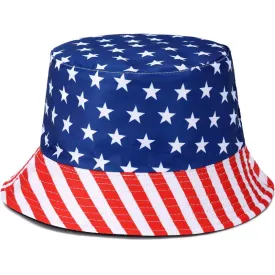 Reversible Printed Bucket hat JH889 USA Flag