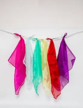 Sensory Play Scarves - Organza Scarves - Waldorf Inspired Play Scarves | Set Of 7