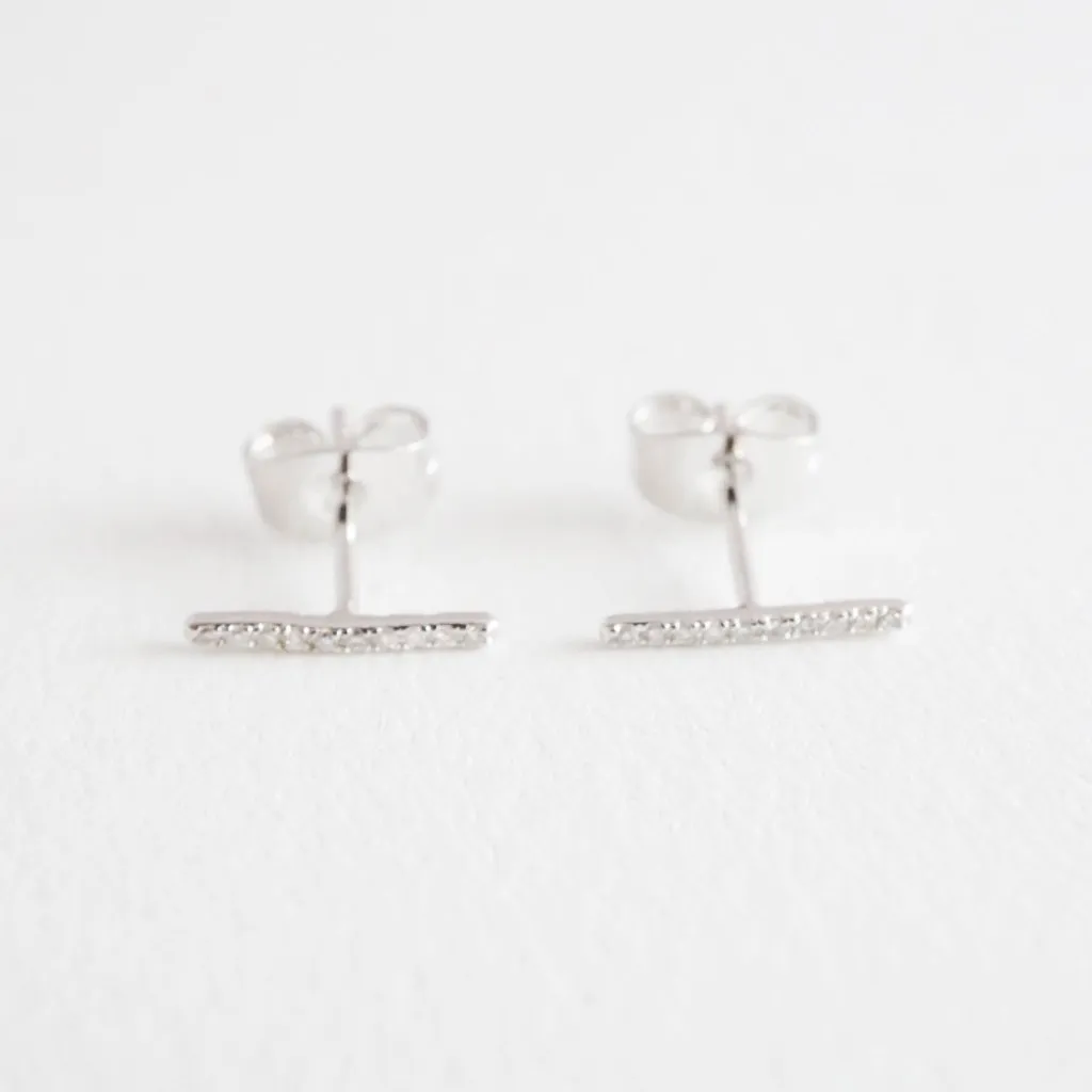 Skinny Midi Crystal Bar Earrings