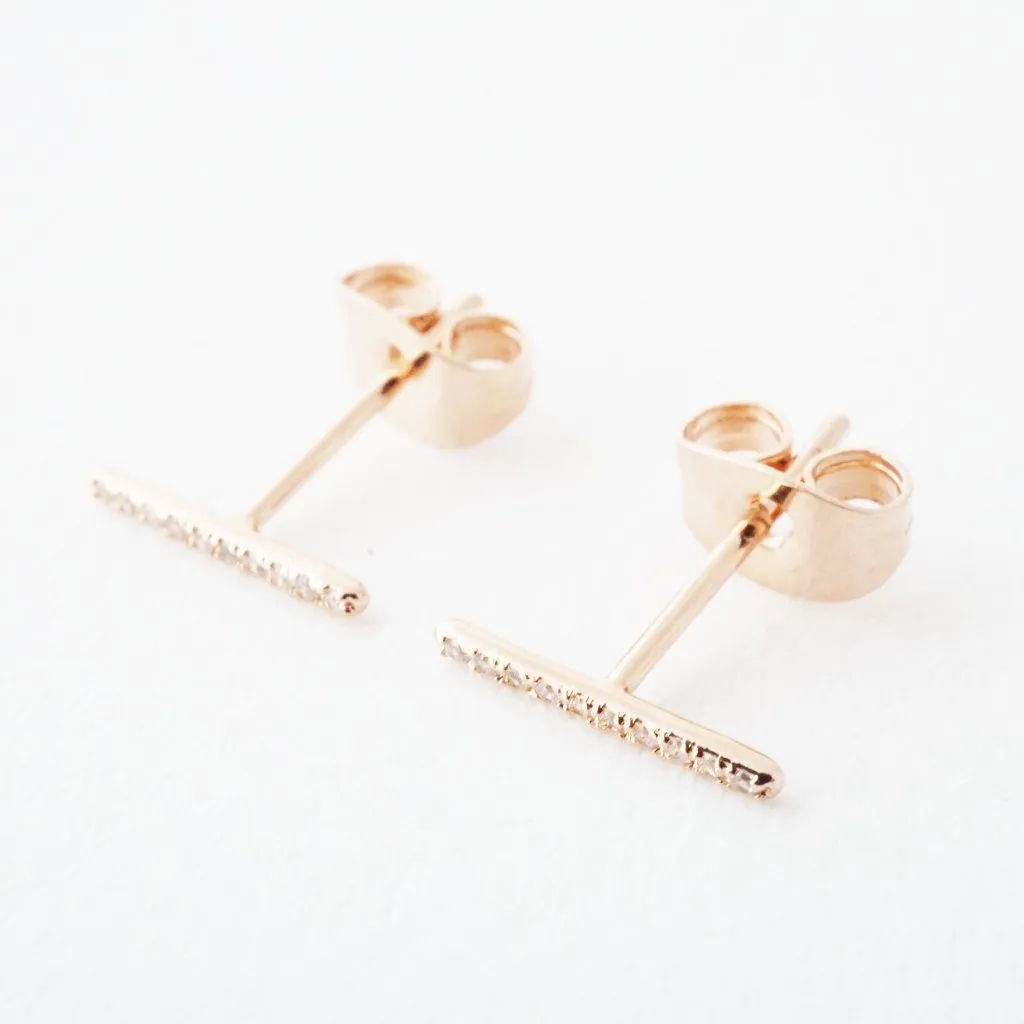 Skinny Midi Crystal Bar Earrings