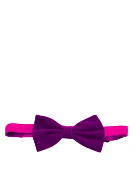 Solid Purple VELVET Bow Tie and Pocket Square Set