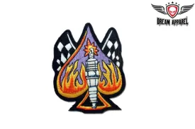 Spark Plug With Two Racing Flags On Ace