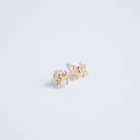 Tiny Spider Stud Earrings in 14 karat Yellow Gold