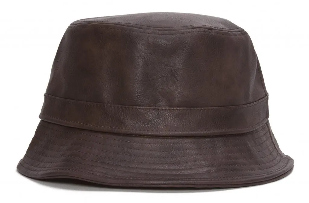 TopHeadwear Vegan Leather Bucket Hat