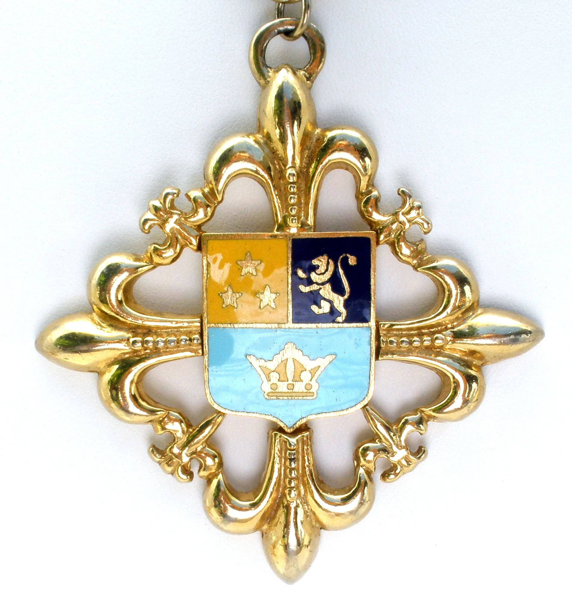 Vintage Coat of Arms Shield Medallion Necklace