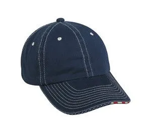 Washed Cotton Hat USA Flag Sandwich